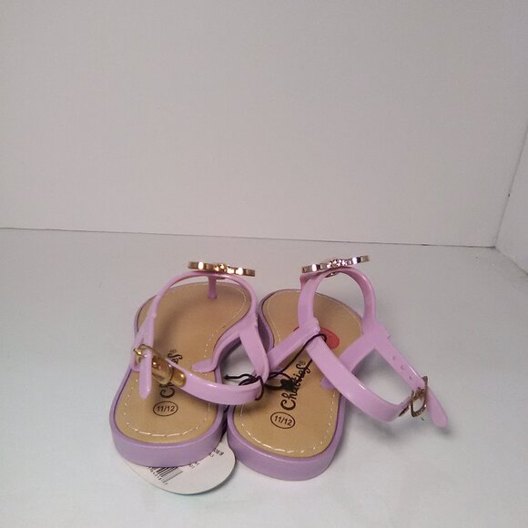 Chatties Toddler/Girls Flat Sandals Flip/Flops Color Purple/Tan Size 11/… - Picture 4 of 8